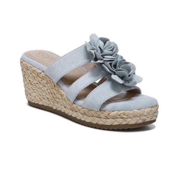 SOUL Naturalizer Womens Oodles-Flower Slip On Heel Wedge Sandals Shoes 8.5M - Picture 3 of 7